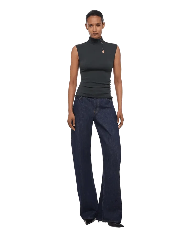 Button Turtleneck Tank