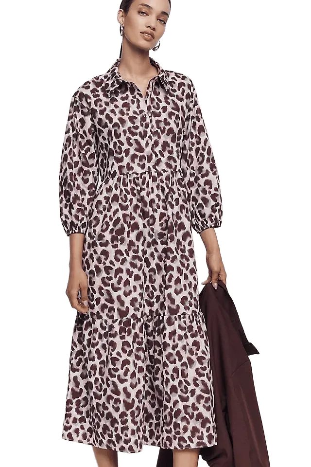 Maeve Bettina 100% Cotton Midi Shirtdress