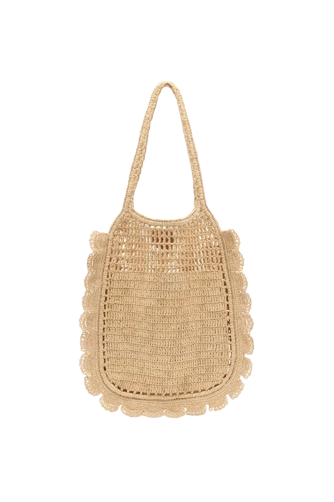 Marina Raffia Flat Tote - Natural