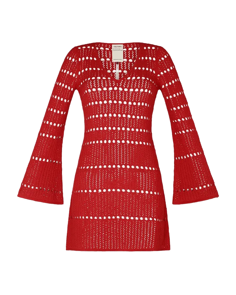 MISHI KNITTED DRESS | RED