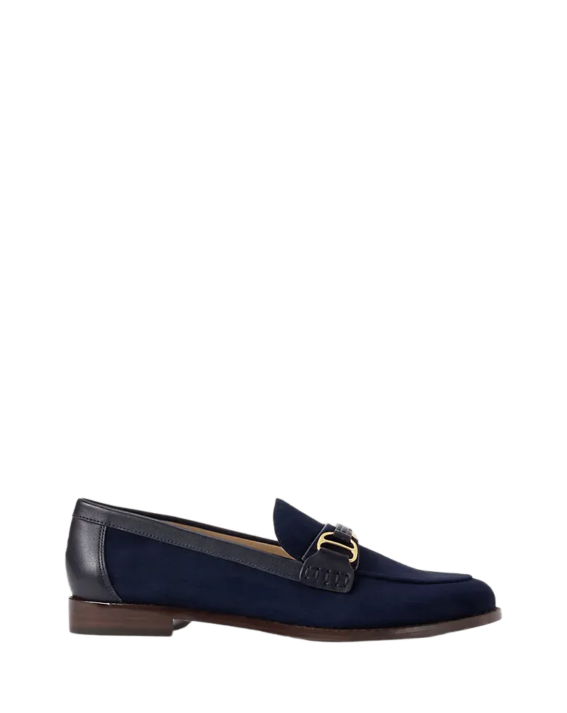 Tasha Leather-Trim Suede Loafer