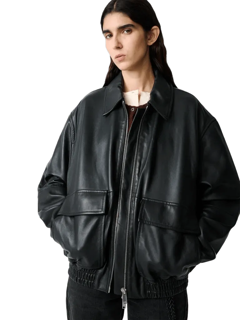 Piston Leather Jacket in Black