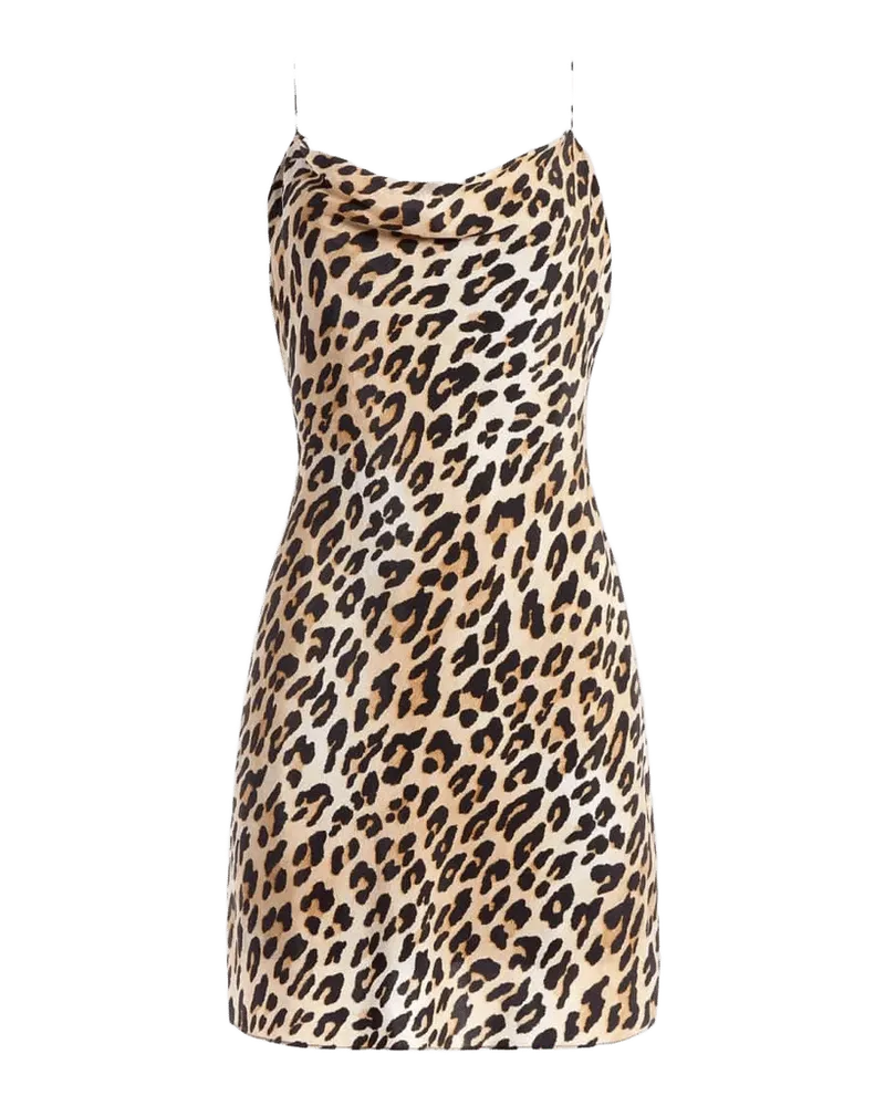 Harmony Leopard Draped Mini Slipdress