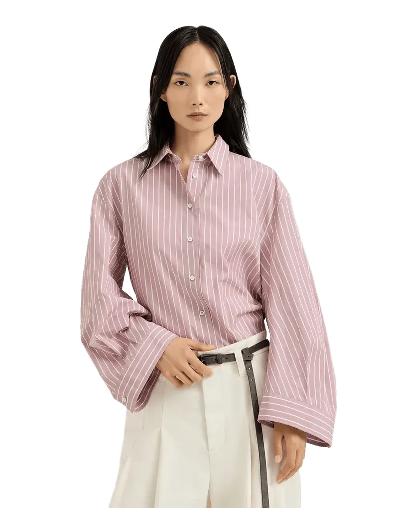 Striped cotton poplin shirt
