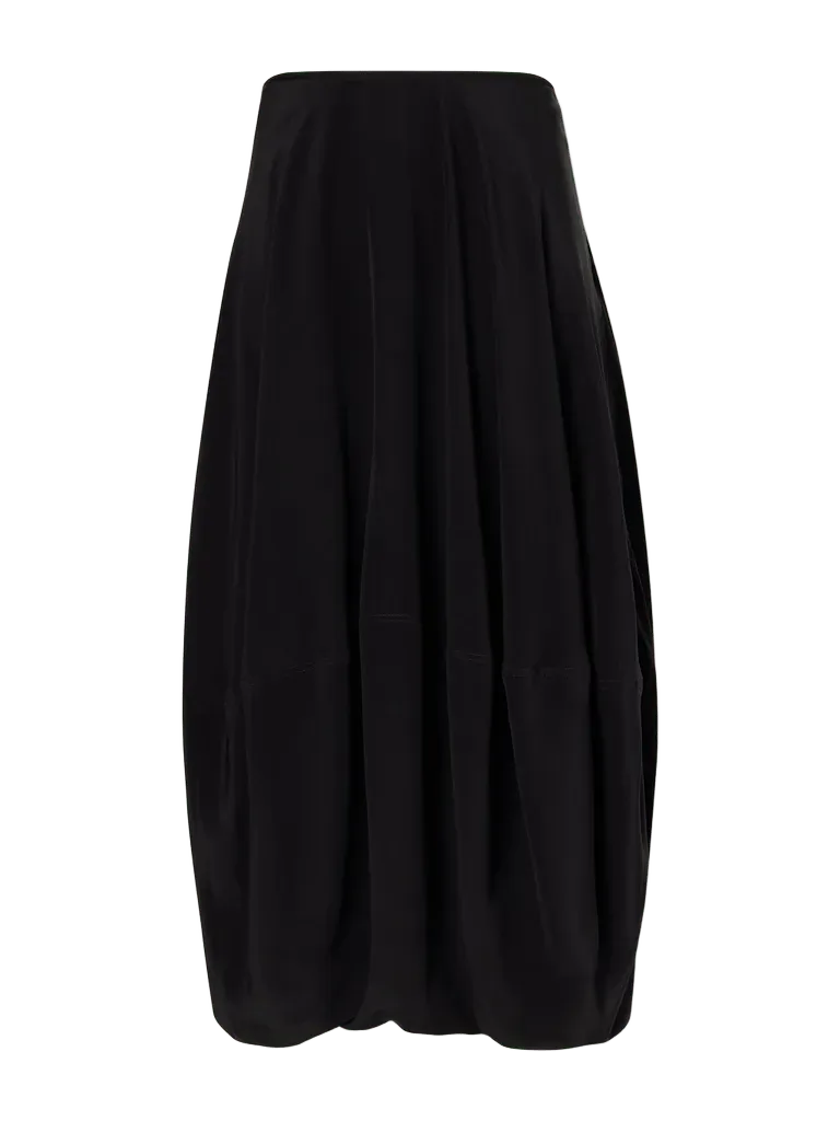Silk-crepe de chine midi skirt