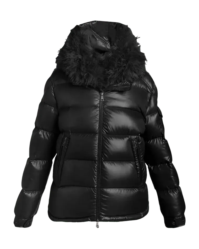 Hypolais Short Down Jacket with Faux Fur