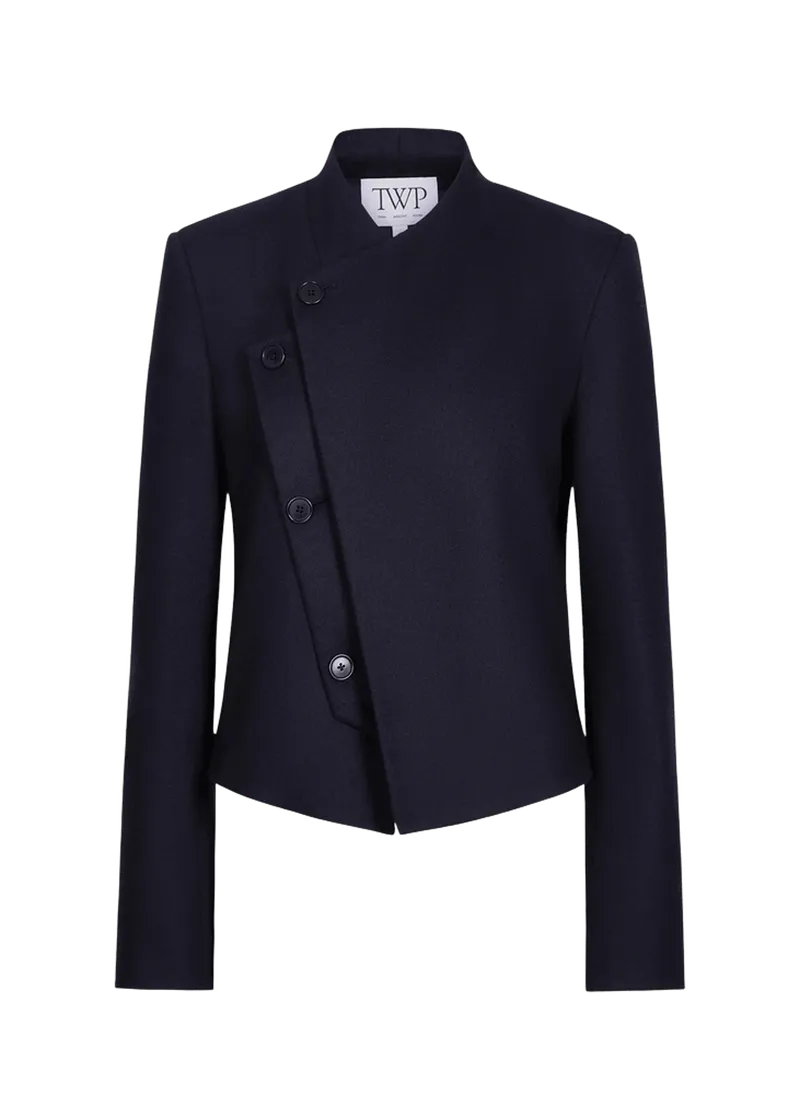 Oli Asymmetric Wool-Blend Blazer