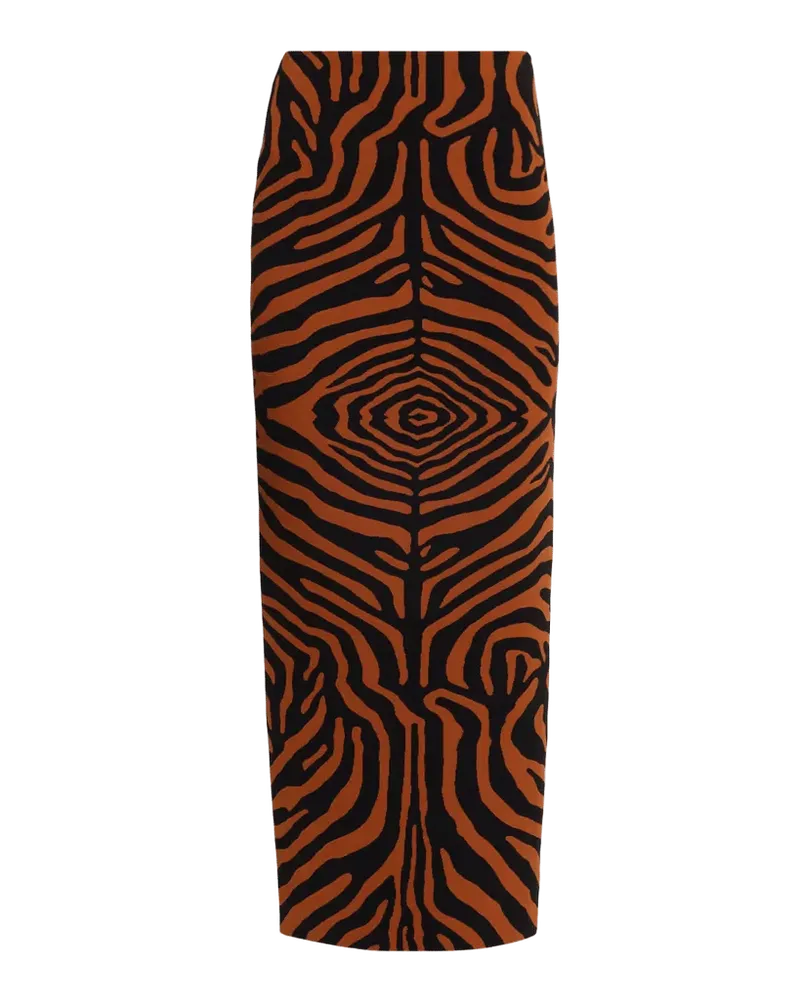 Oaklynn Knit Tiger Striped Maxi Pencil Skirt