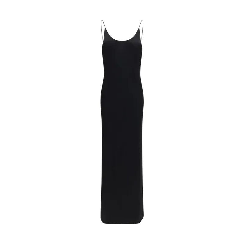 Saint Laurent Backless Viscose Maxi Dress — Black