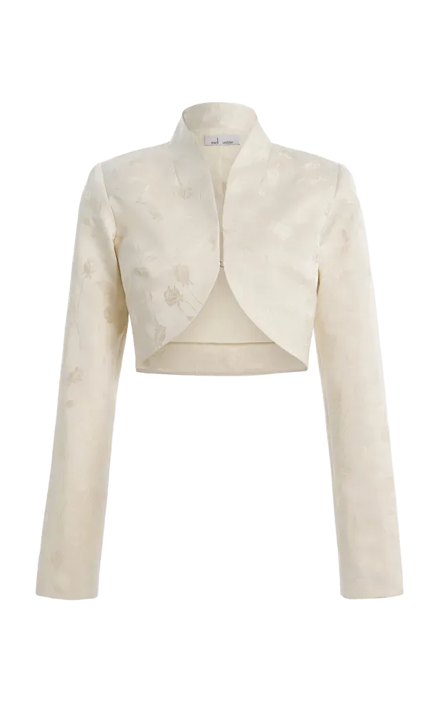 Cecile Jacquard Cropped Bolero Jacket