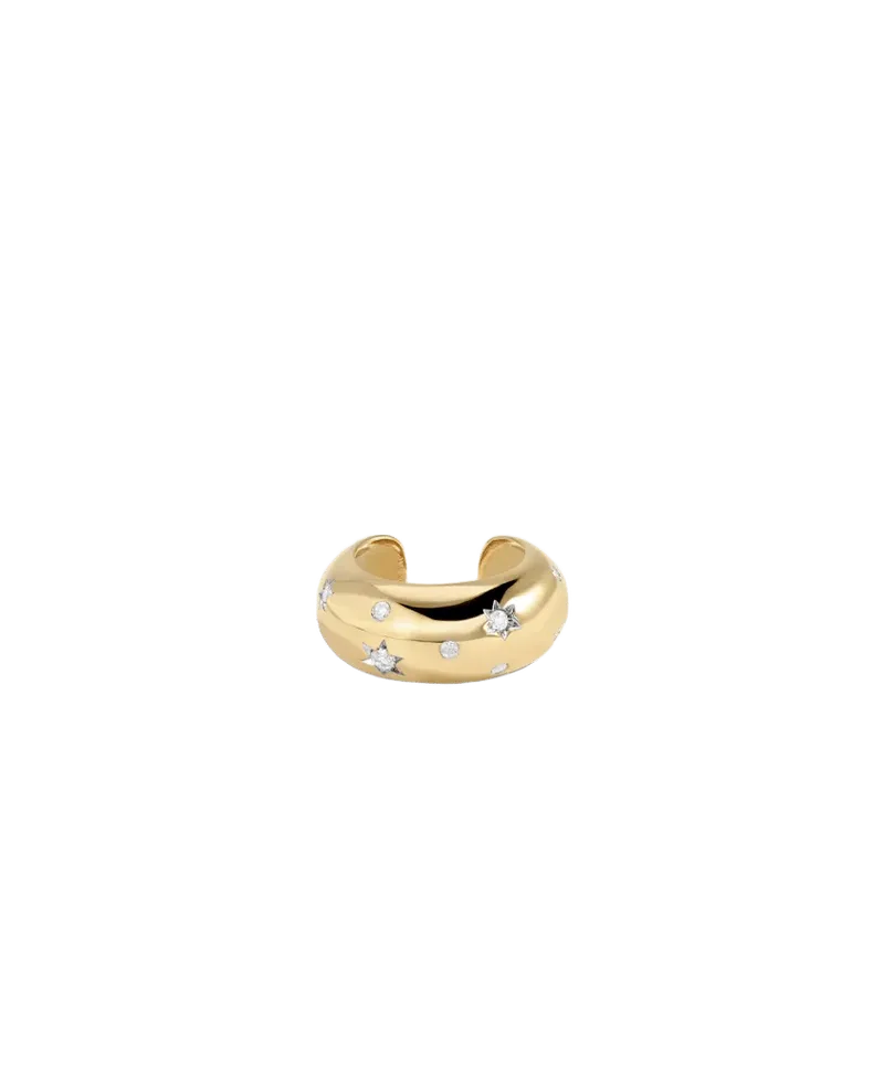 Wide Celestial Diamond Ear Cuff