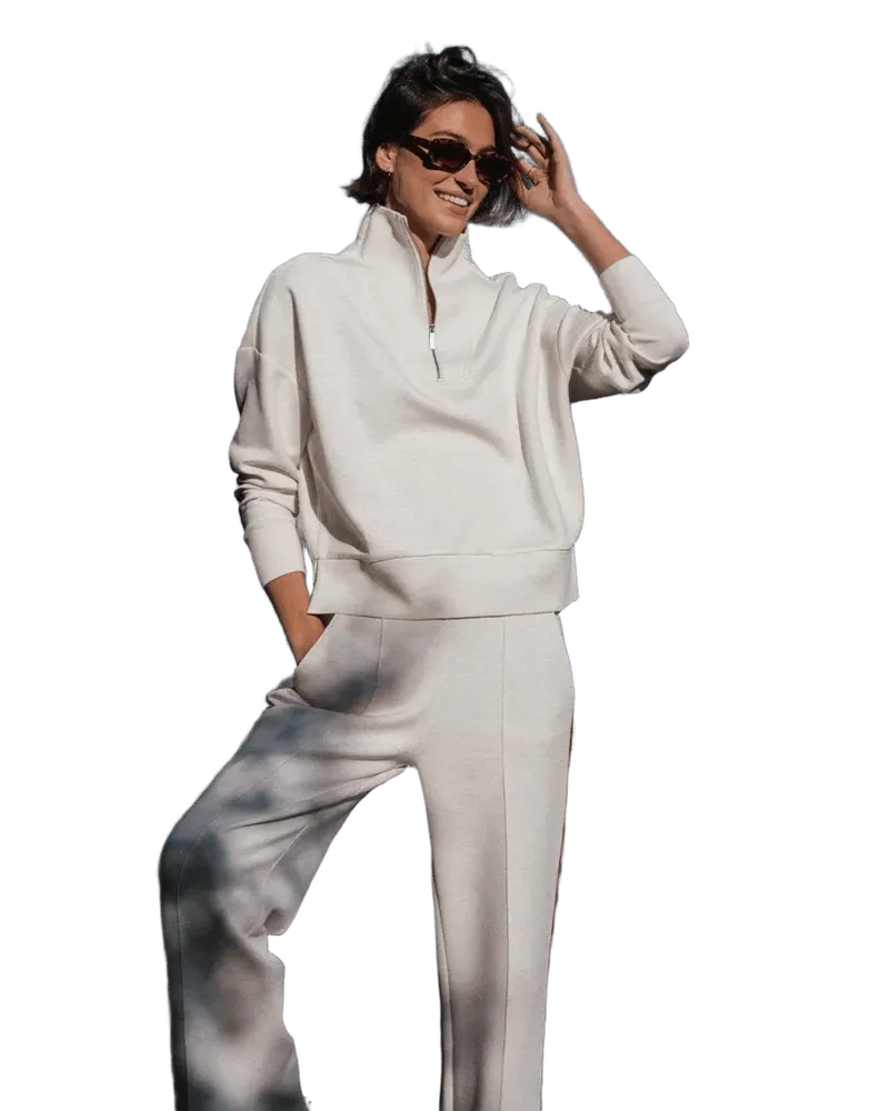 Aspire Half-Zip | Heather - Parchment White