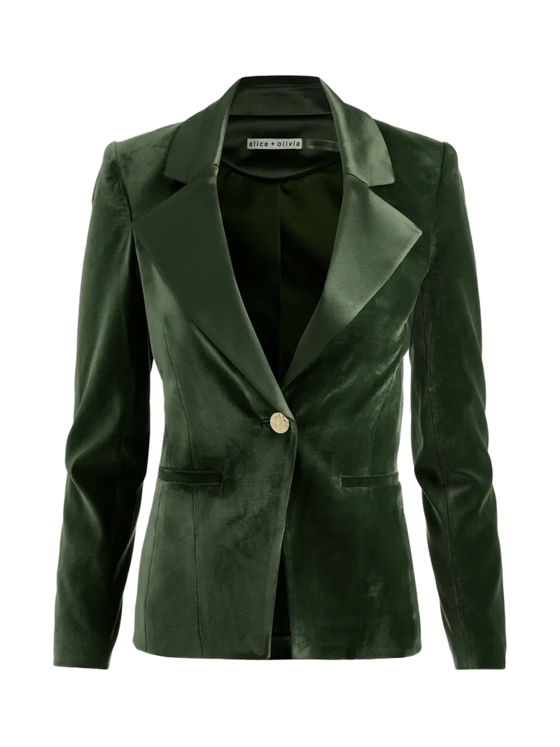 SABLE FITTED BLAZER - DARK FERN