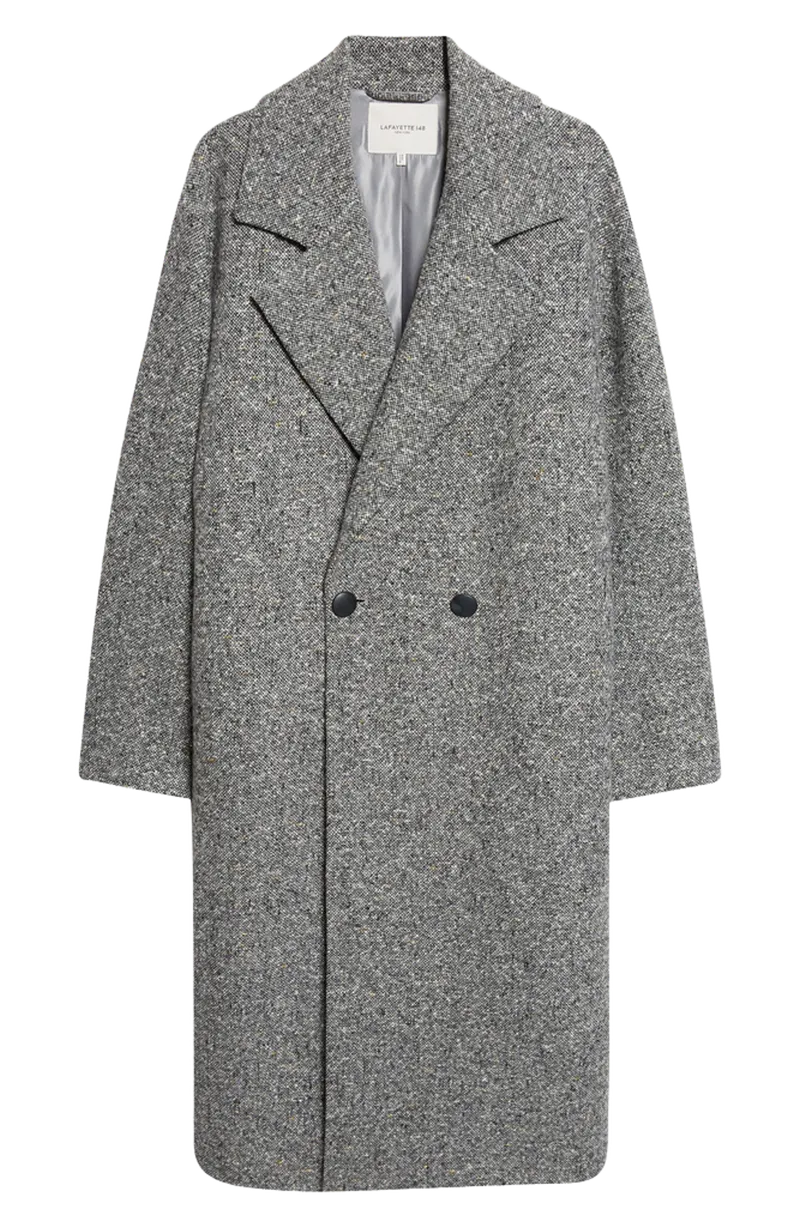 Notch Lapel Alpaca & Wool Blend Coat (Women)