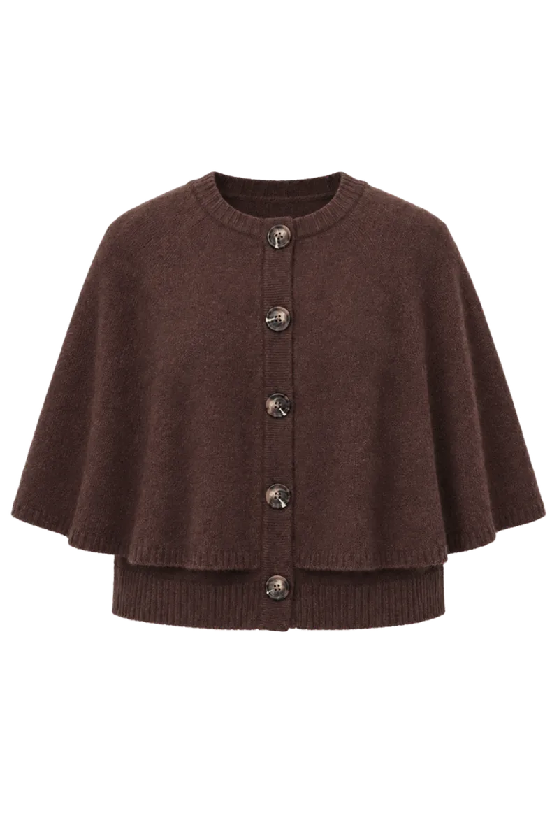 By Anthropologie Button Front Cape Sweater