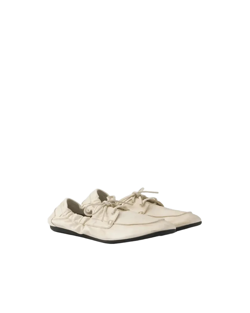 Shuffle antiqued leather boat shoes
