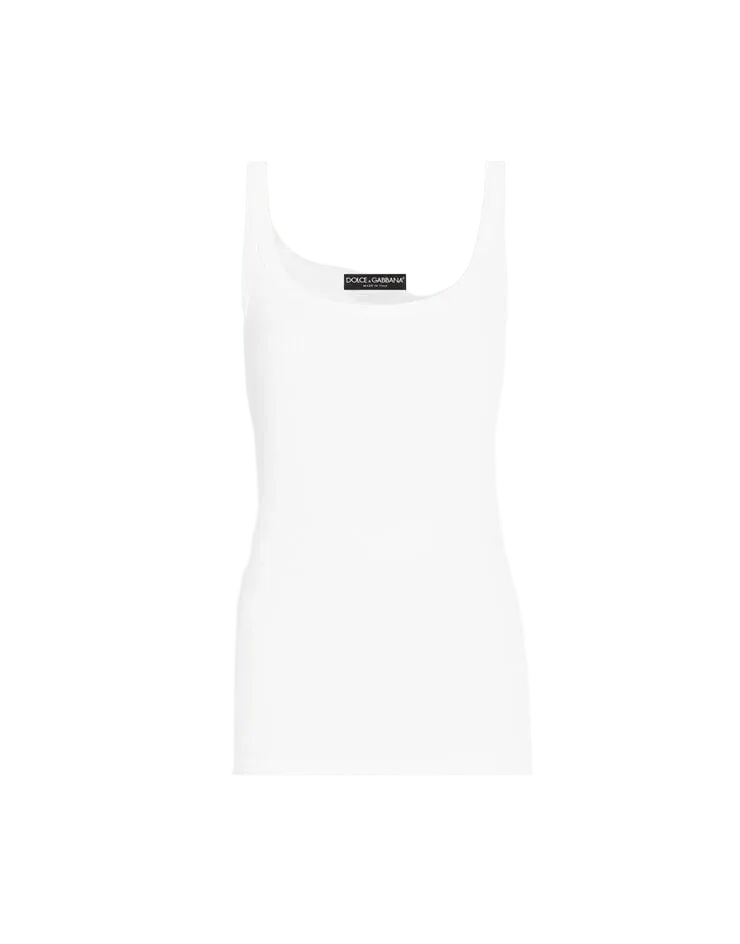 Fine-rib cotton singlet