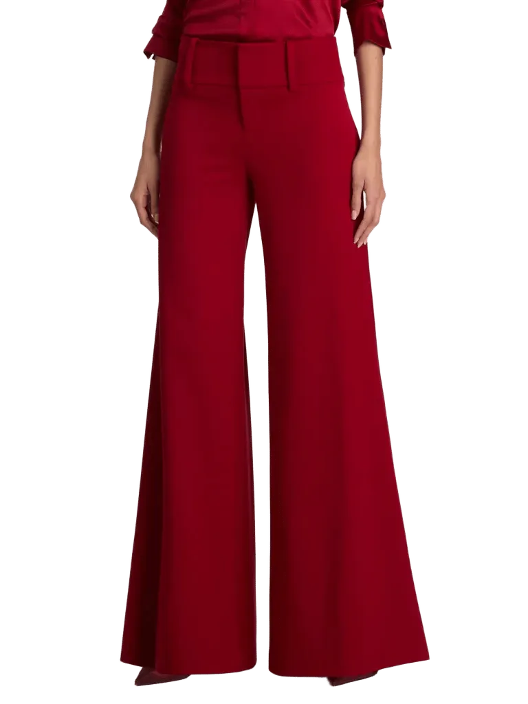 OLIVIA WIDE LEG PANT - GARNET