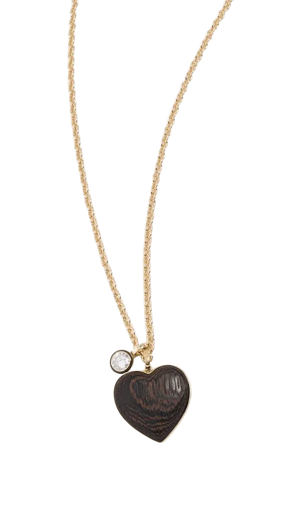 The Big Simple Wood Heart Pendant Necklace