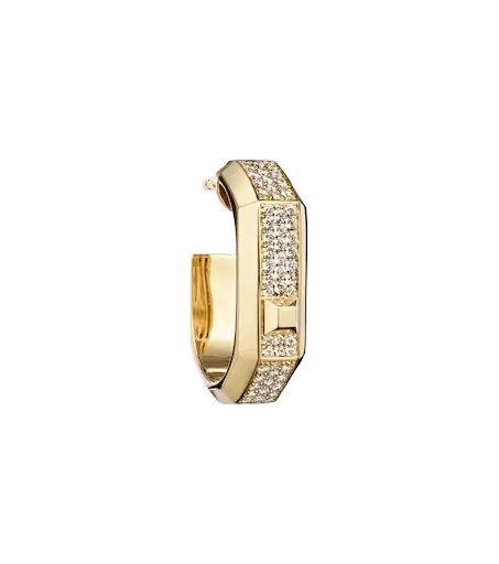 Moderniste 18kt gold single hoop earring with diamonds