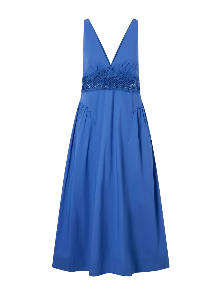 Veda broderie anglaise organic cotton poplin midi dress