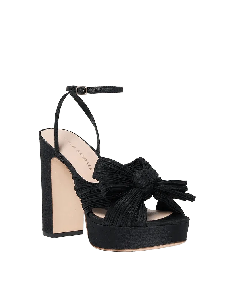 Natalia Black Platform Bow Heel