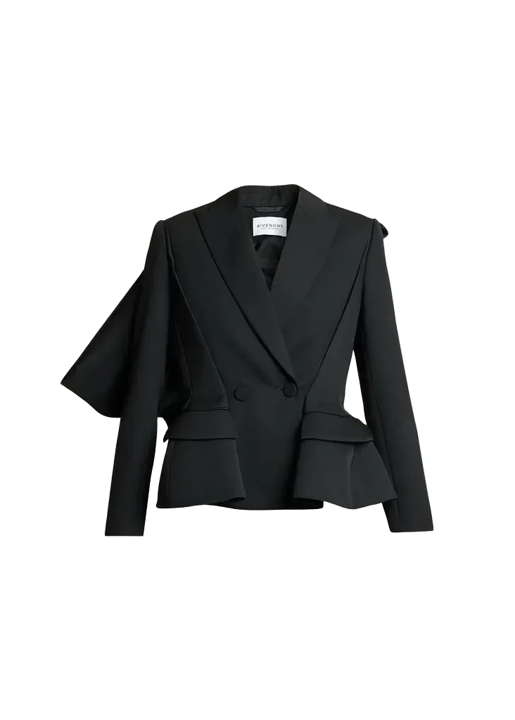 Givenchy Slashed Bow Peplum Blazer Jacket