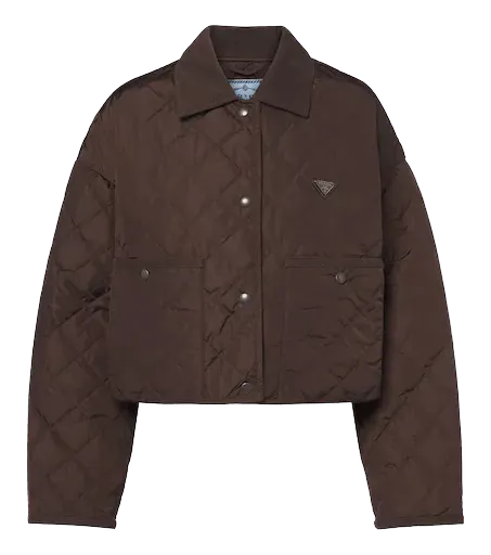 Re-Nylon corduroy-trimmed cropped jacket