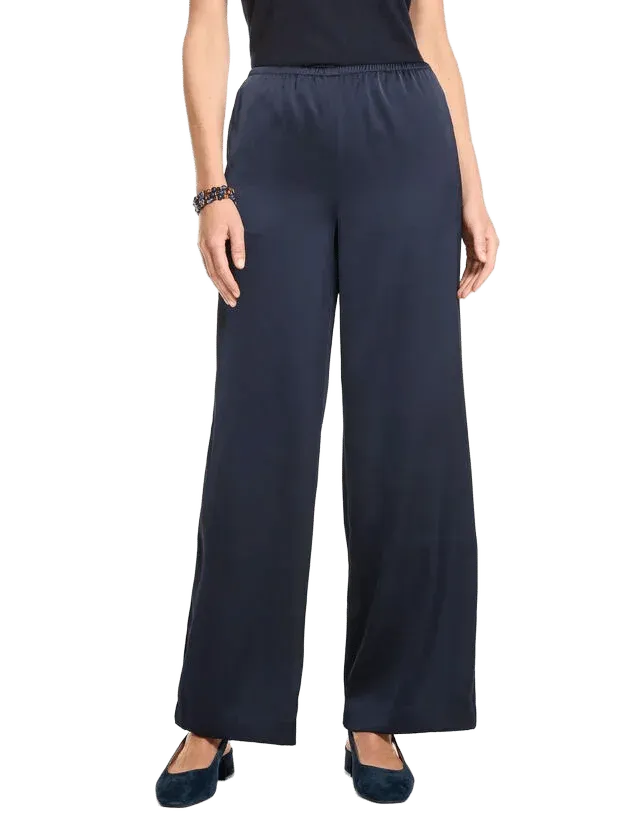Satin Wide Leg Pul-On Pants