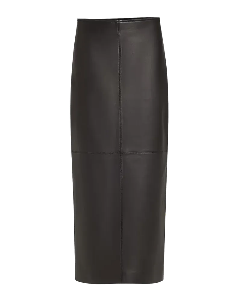 Marta Straight Leather Maxi Skirt