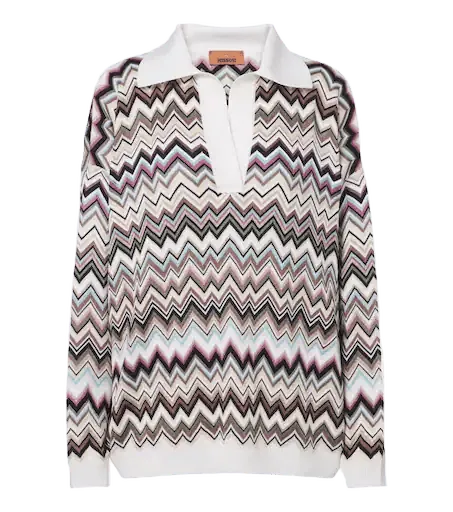 Zigzag polo sweater