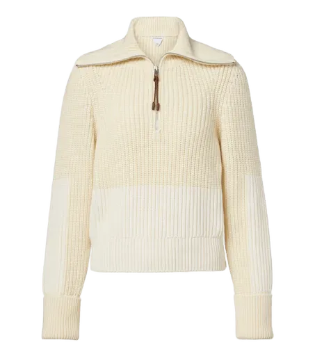 Ribbed-knit wool and cashmere sweater