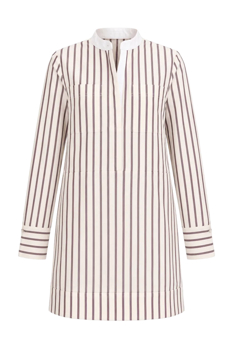 Wine Stripe Rohan Shirt Dress