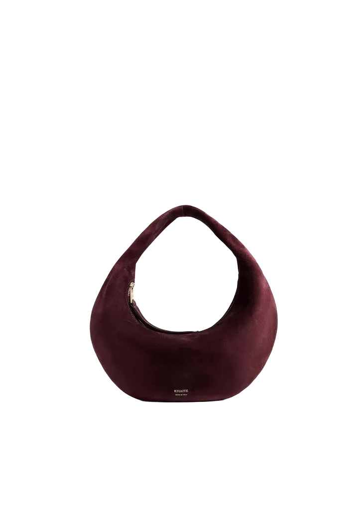 Mini Olivia Hobo in Rouge Noir Suede