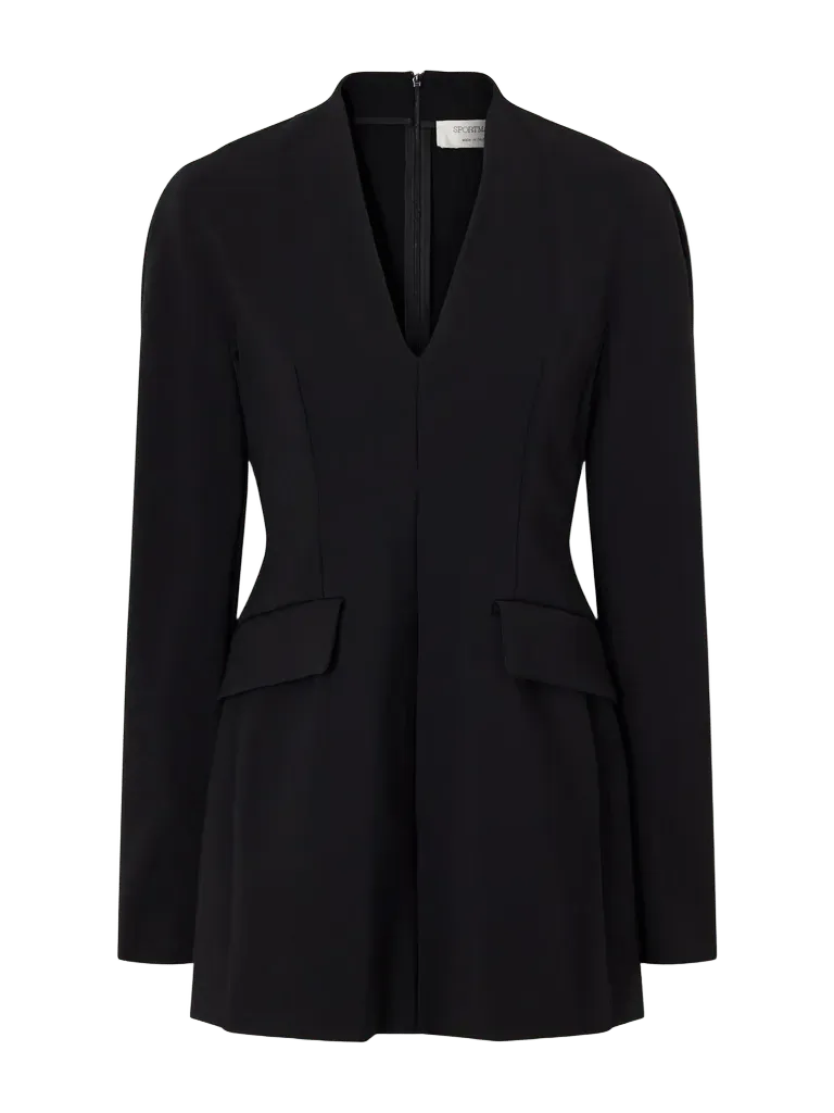 Tefrite darted crepe mini dress