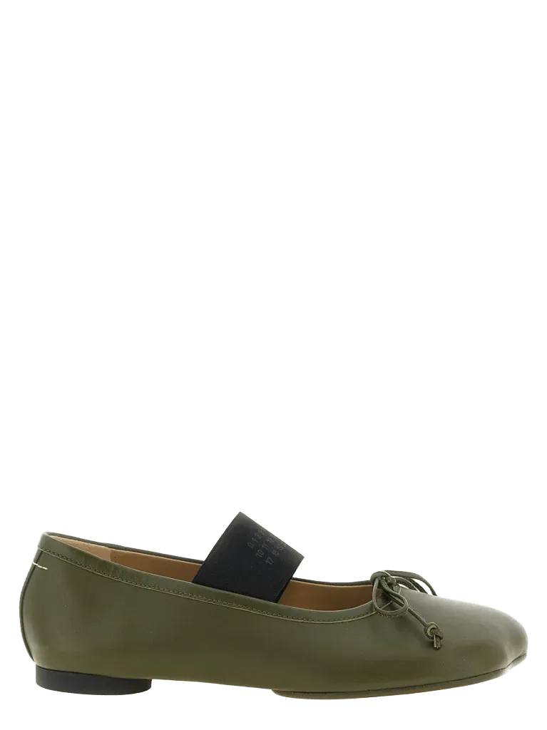 MM6 Maison Margiela Bicolor Lambskin Ballet Flat — Green