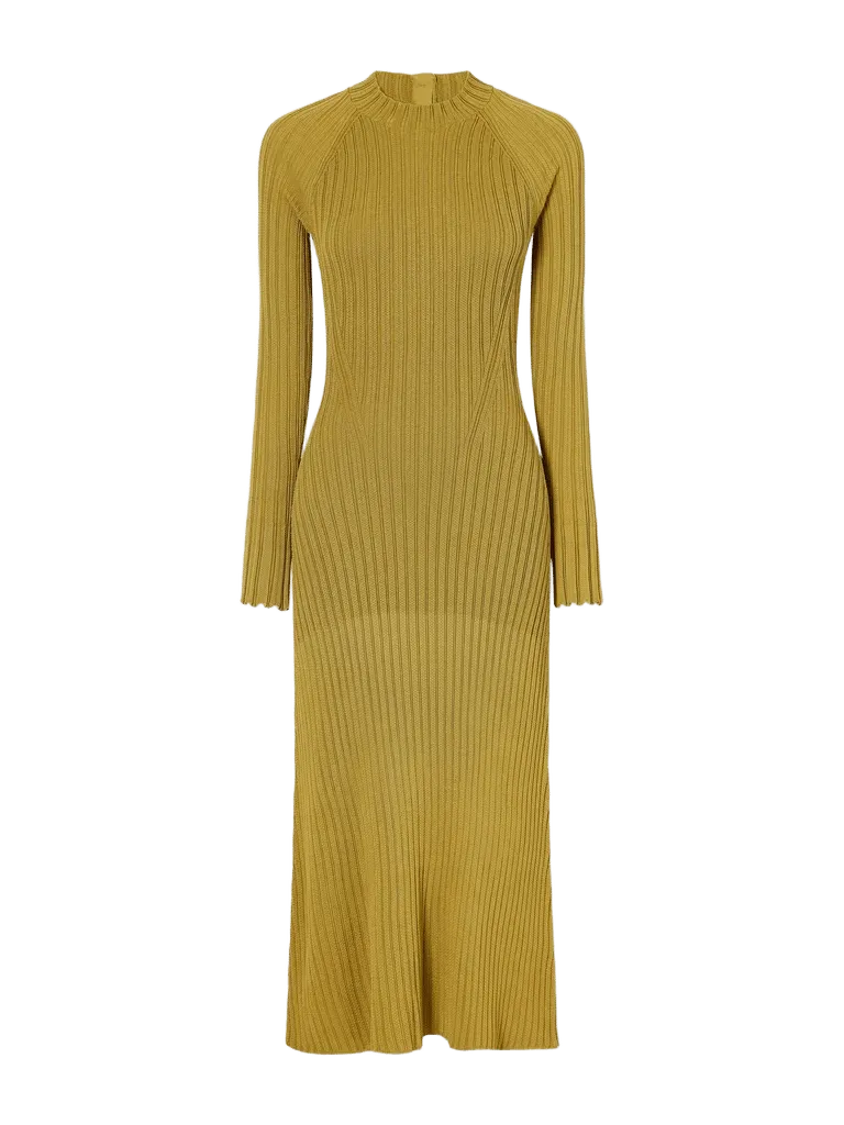 Roux ribbed midi dress