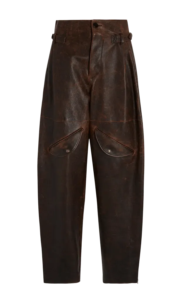 Hania Distressed Leather Tapered Pants