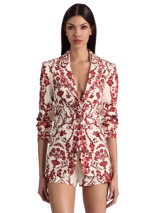 MACEY LINEN FITTED BLAZER