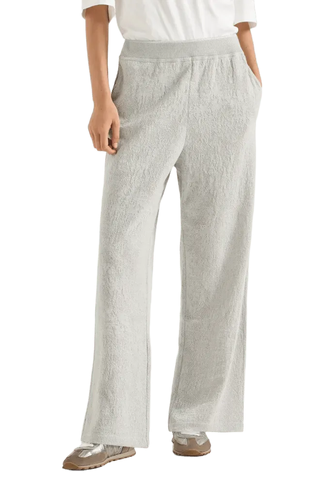 Lace flowers jersey track trousers in sparkling virgin wool and cashmere
