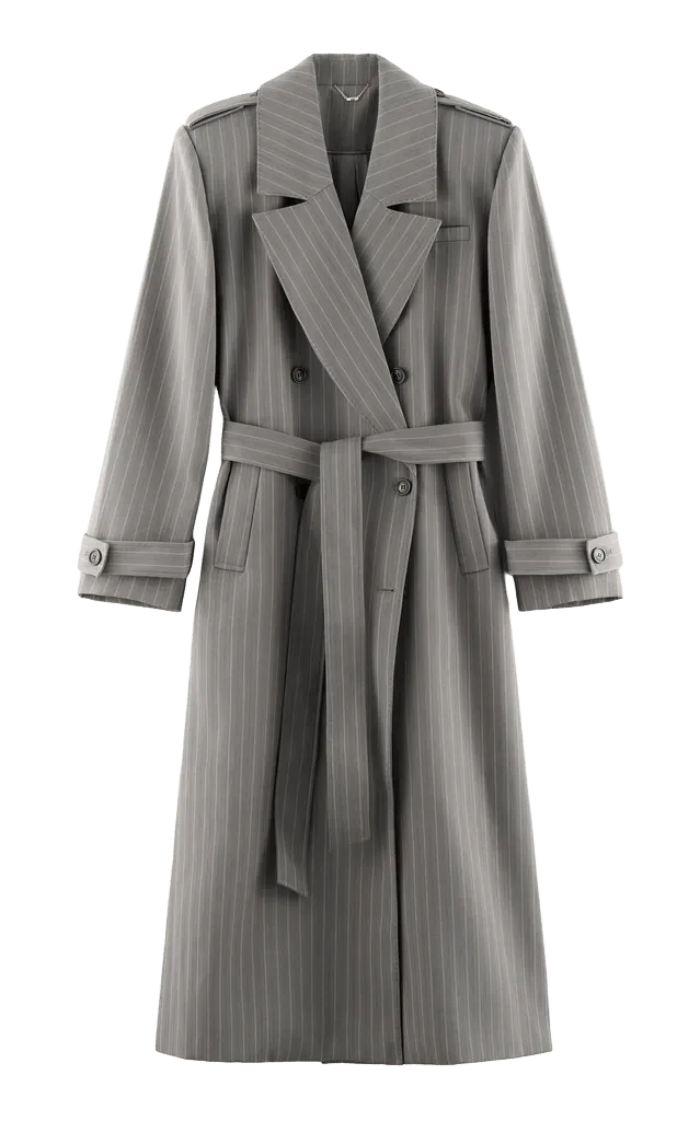 Striped Wool-Blend Structured Coat