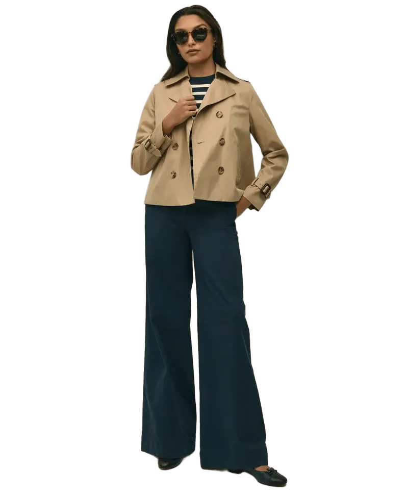 Cotton Twill Wide-Leg Pant