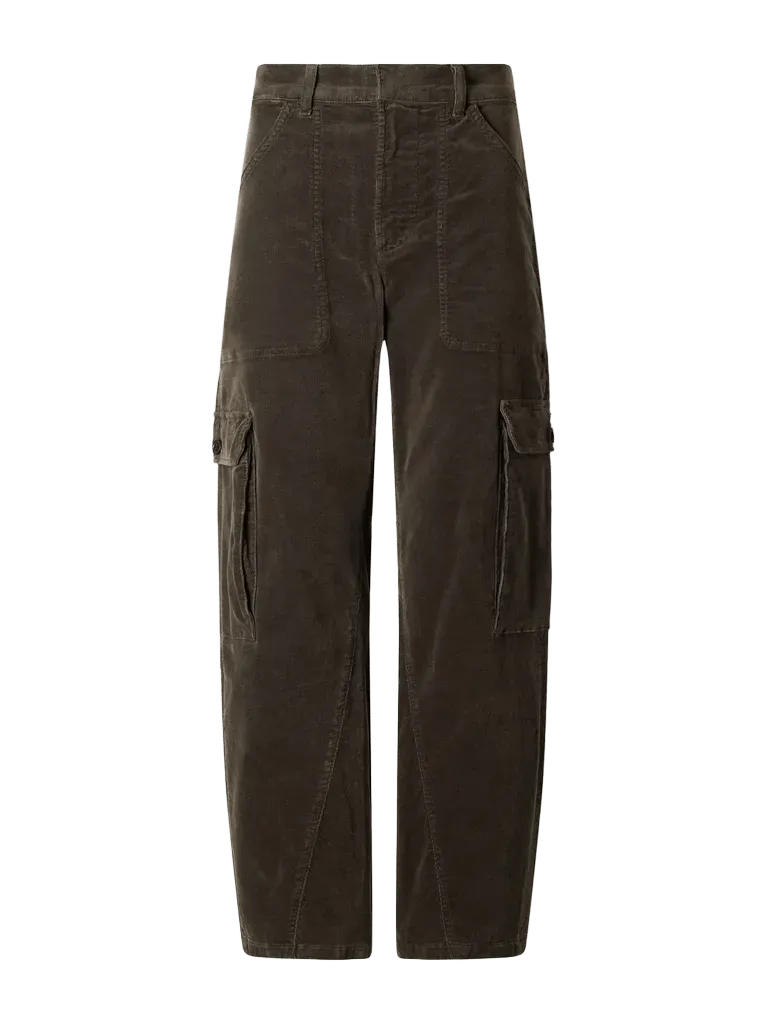 Thassos Twsited Seam Utility corduroy cotton-blend mid-rise wide-leg cargo pants