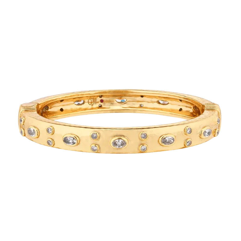 Maharani Hinged Bangle in Clear Cubic Zirconia
