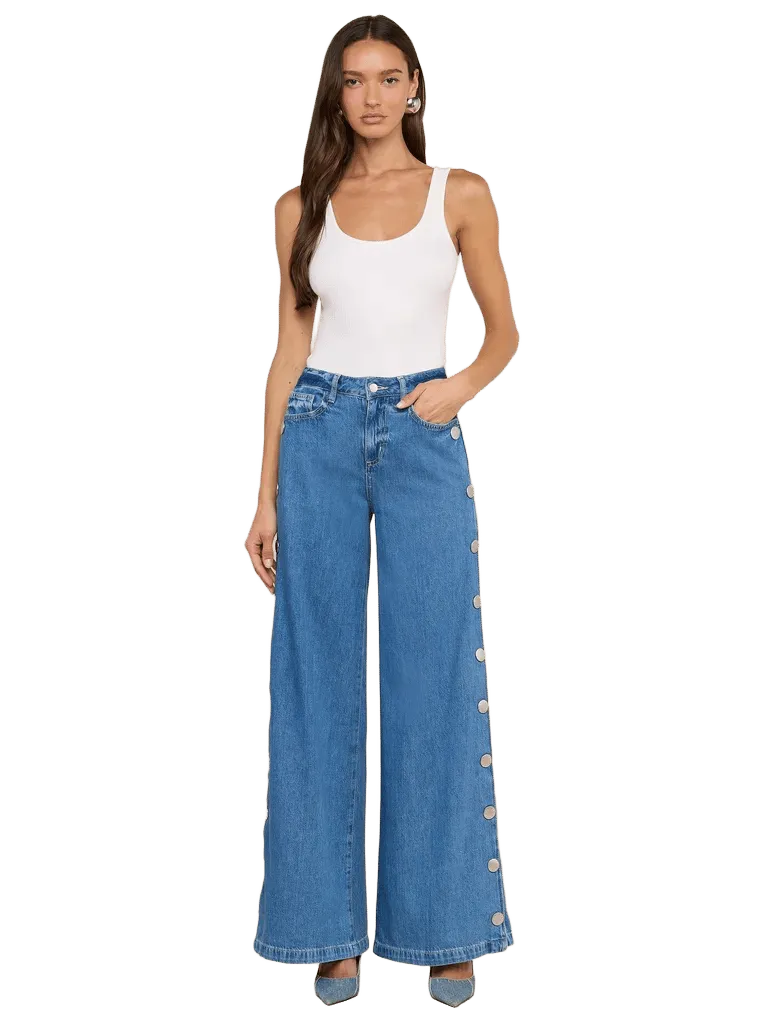 Jennings Snap Wide-Leg Jean