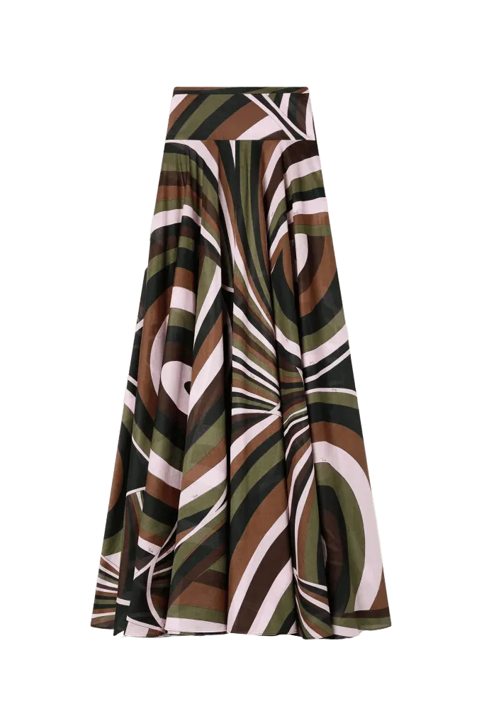 Iride Print Cotton Muslin Skirt