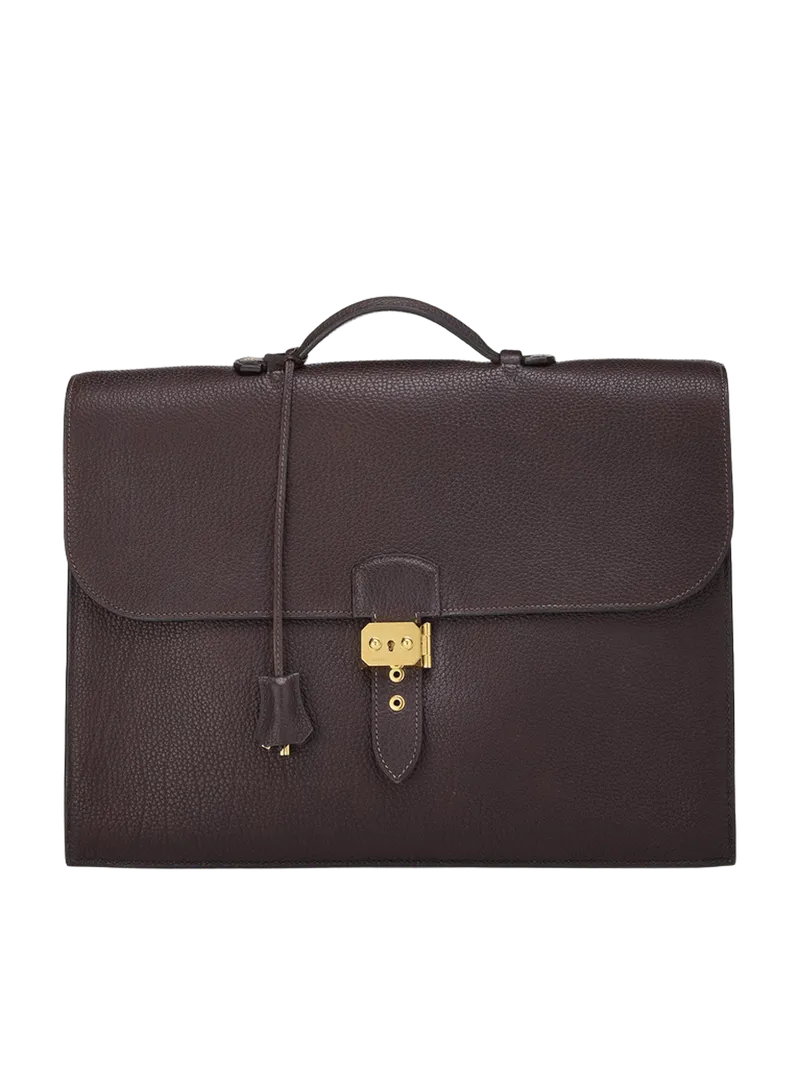 Hermès Havane Fjord Sac à Dépêches Briefcase