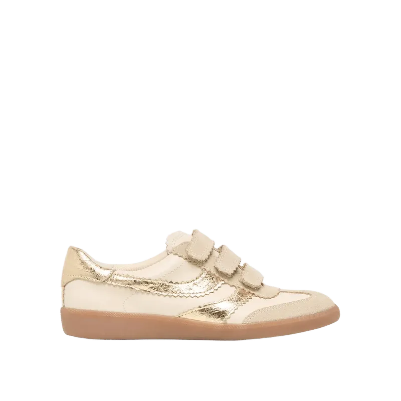 Merit Velcro Sneakers White Gold Leather