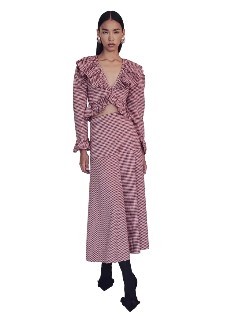 Valencia Skirt in Vichy Red