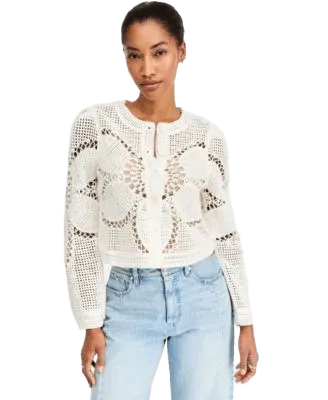 Women's Floral Pointelle Button-Front Cardigan, Macy's Exclusive